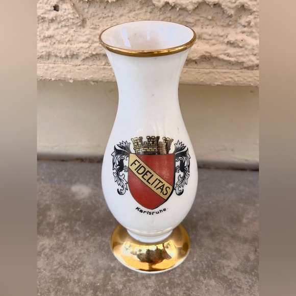 Vtg Plankenhammer Floss Bavaria Germany FIDELITAS Karlsruhe Mini Vase Porcelain - Picture 1 of 7